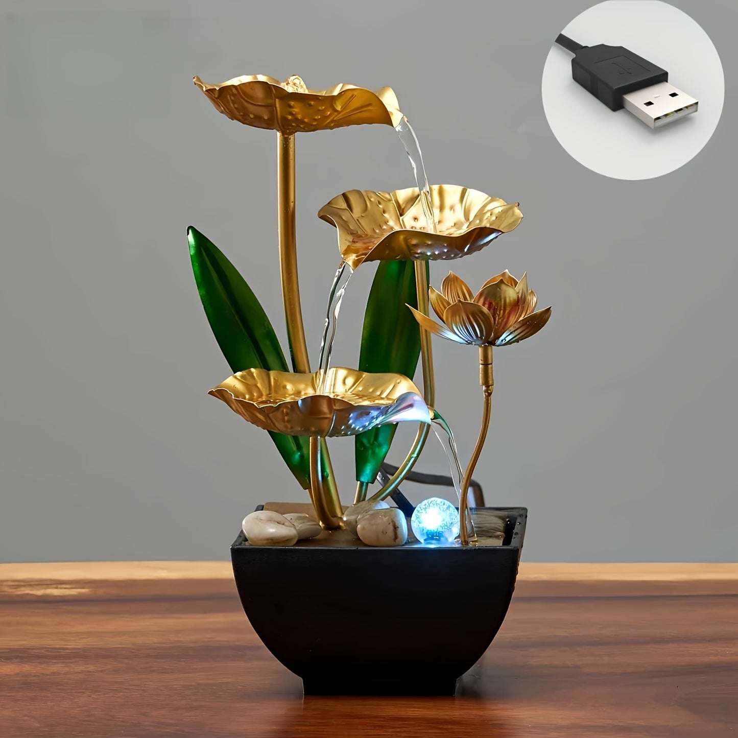 Small Indoor Fountain Automatic Humidifier Desktop Decor for Living Room and Bedroom Relaxation Craft