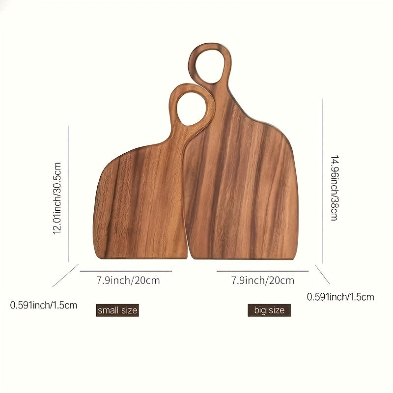 2pcs Heavy-Duty Wood Cutting Board Set - Extra-Thick Wooden Chopping Board for Meat, Bread And Cheese - Reversible Kitchen Board with Non-Slip Handle, Perfect Gift for Thanksgiving, Halloween, Christmas