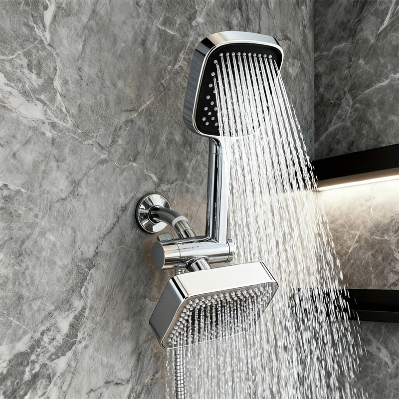 High-Traffic Advanced High-Pressure Rainfall Combo, 2-In-1 Handheld And Shower Head Set with Long Hose And T-Valve - Durable ABS Material, Wall Mounted, Bathroom Upgrade Exclusive for Shower Use Solely For shower use solely