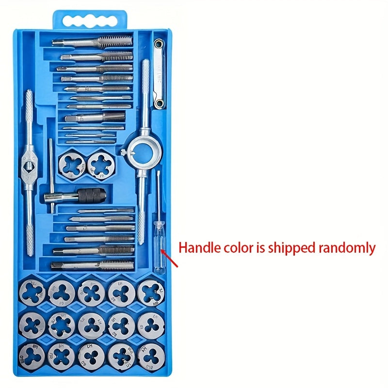 12 Or 40pcs Metric Hand Tapping And Thread Tapping Tool Combination - M3-M12 Thread Plug Straight Cone Reamer Tool, DIY Toolbox, for Daily Household Needs, Preferred Holiday Gift, Father's Day Gift (screwdriver Handle Color Randomly Distributed)