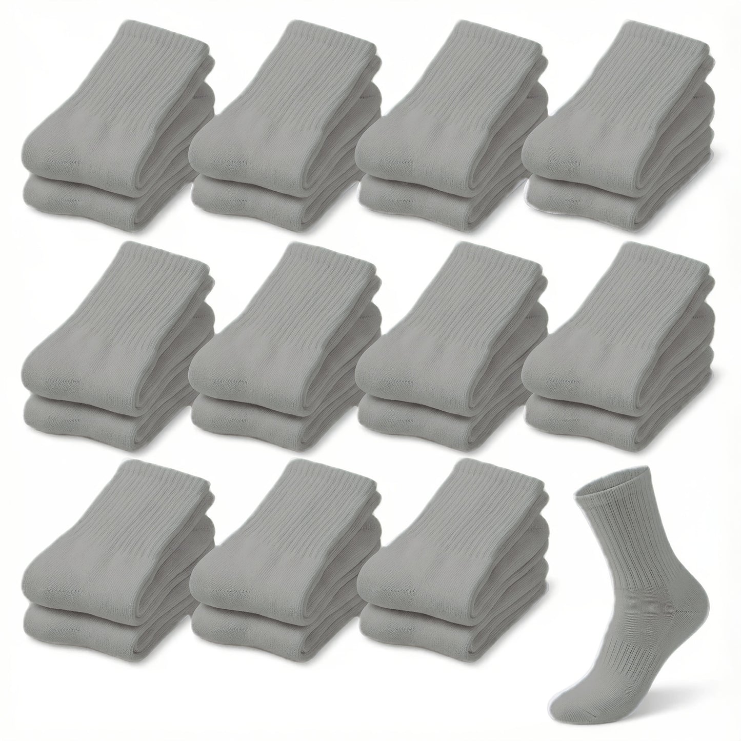 12 Pairs Of Cotton Diabetic Non-Binding Neuropathy Crew Socks (Multicolored)