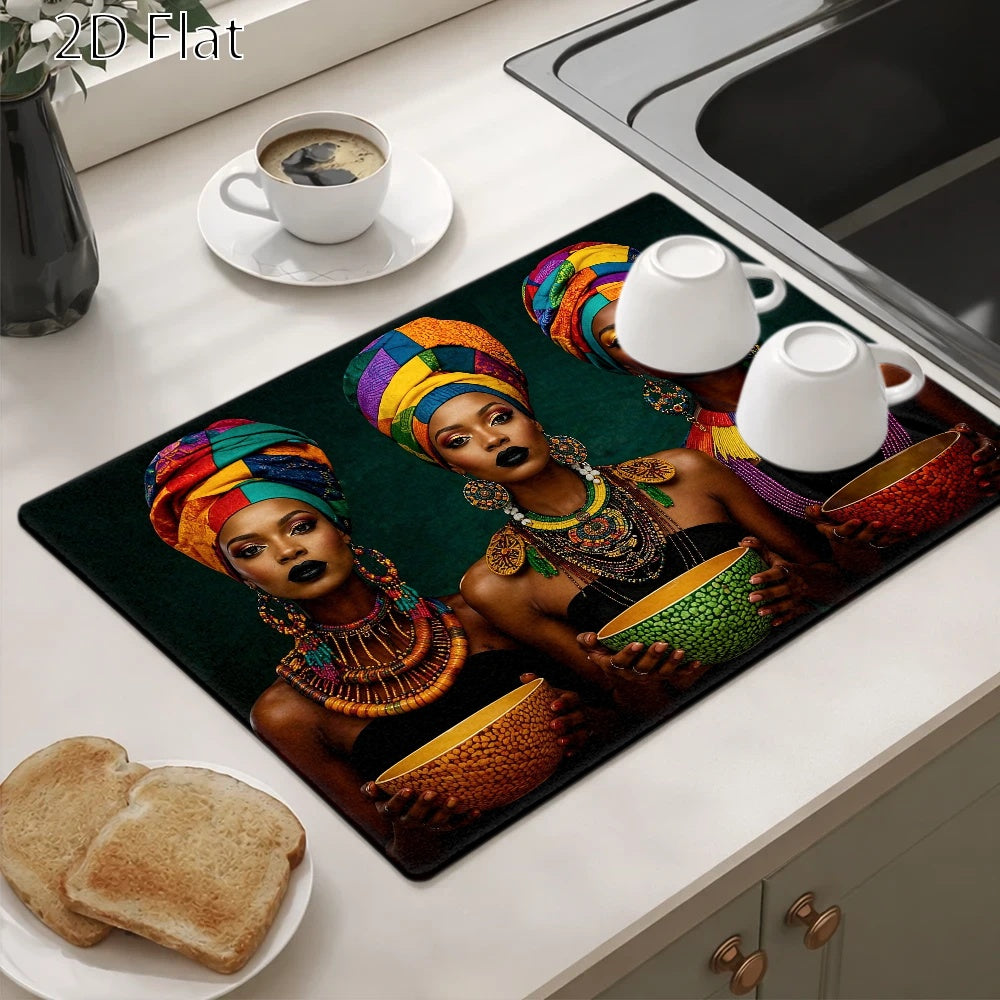 African Tribal Style Stove Protector Mat, Heat Resistant And Wearable Cooktop Cover, Suitable for Gas Stove, Induction Cooker, Oven, Easy to Clean And Reusable, Also for Glass Countertop, Washer And Dryer Top Protection