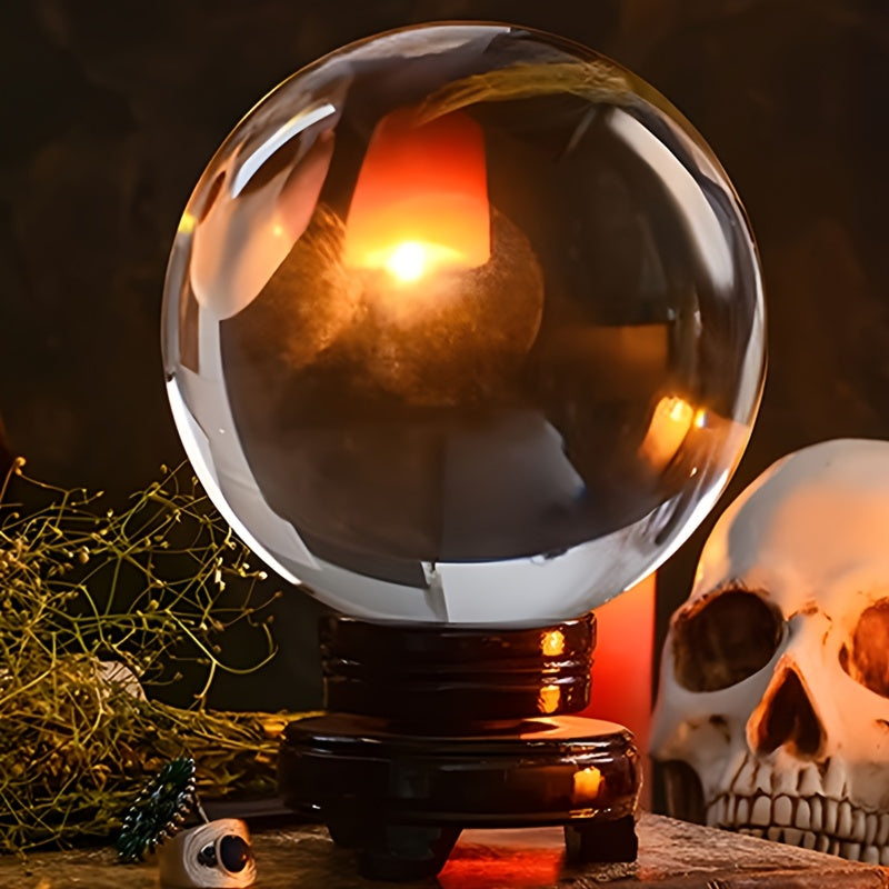 Huge Crystal Ball with Base 150Mm, Without Base 60/80/100Mm, Transparent Crystal Ball, Suitable for Magic, Photography, Lens Ball, Decoration, Feng Shui, Perfect Halloween Valentine'S Day Gift And Home Decorations