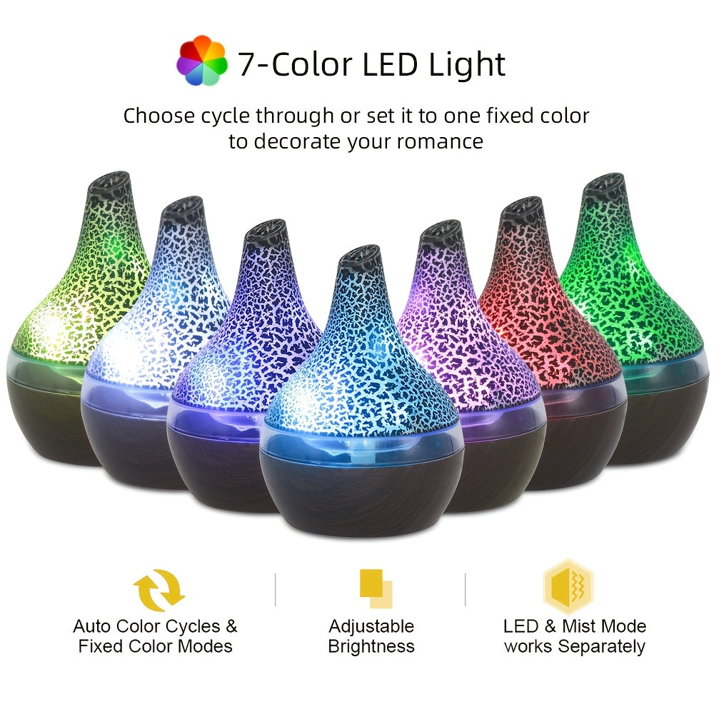 2-Pack Cool Mist Humidifier & Aromatherapy Essential Oil Diffuser – Includes 16 Essential Oils & 7-Color Lights, 10.14oz Home Diffuser Set for Bedroom, Living Room & Office, Black