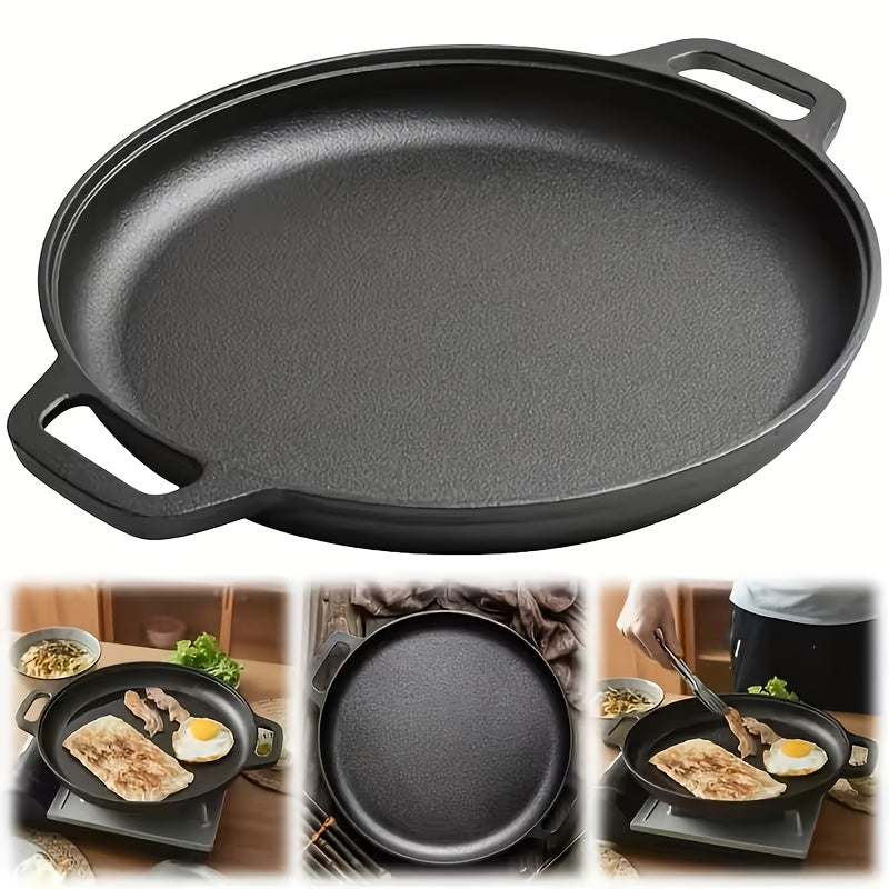 2/3pcs Pre-Seasoned Cast Iron Skillet - Suitable For Pizza, BBQ, Pancakes, With | Oven, Stovetop, Grill & Campfire Safe | Multifunctional, Non-stick, Durable, Even-Heating, Versatile For Home & Outdoor Cooking