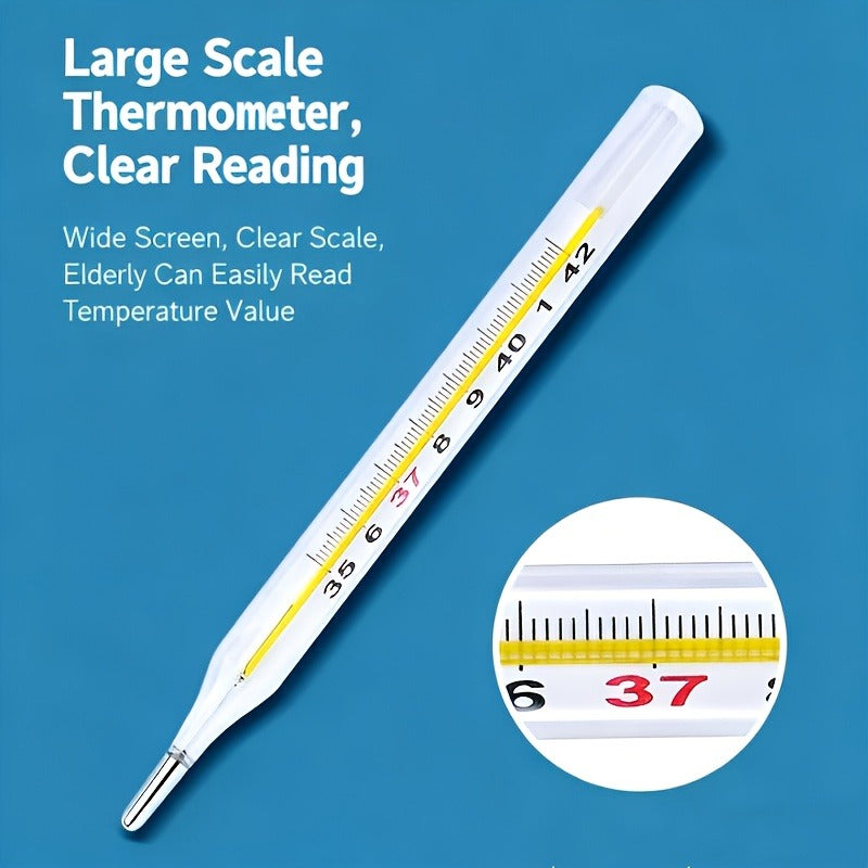 4pcs Digital Indoor Thermometer | Large Display Glass Accurate Fast Reading, Single Use, Plastic Outer Material