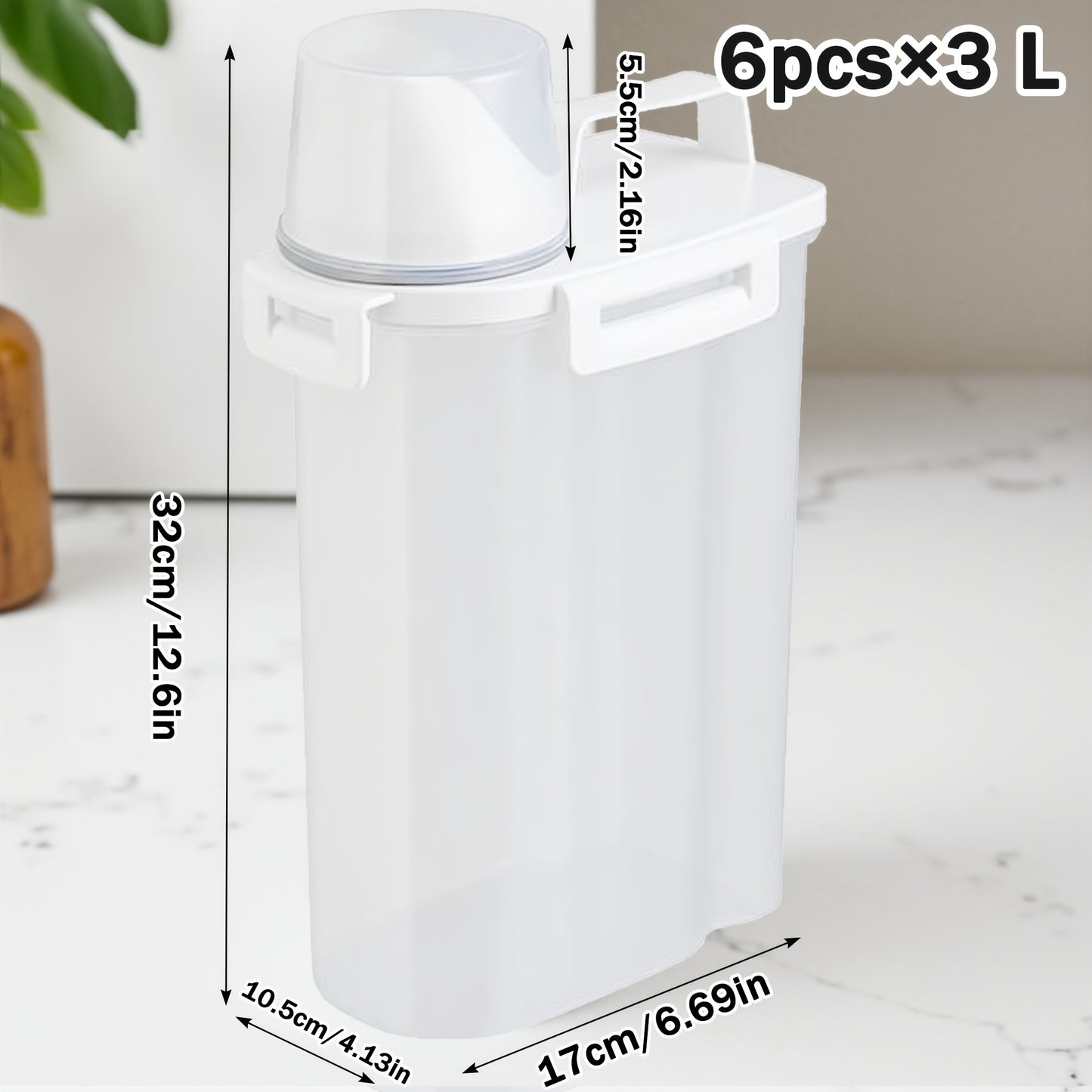 Airtight Food Containers, 2/4/6pcs Plastic Food Storage Containers with Lids - Extra Large Capacity Grain Storage Box - Measuring, Cup, Moisture And Leakproof Sealable Container - for Nuts, Flour, Rice, Portable Kitchen Organizer, Christmas Gift