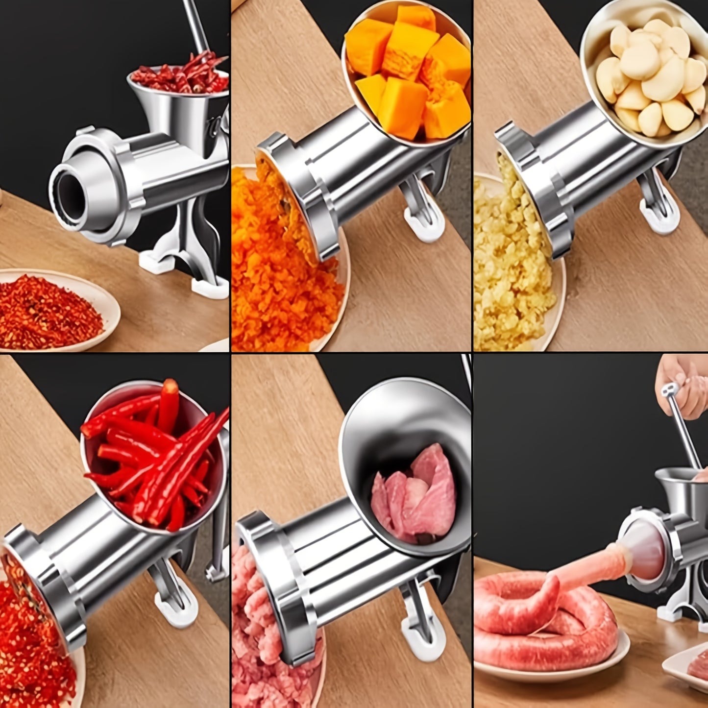 Manual Meat Grinder, Household Hand Cranked Grinder, Homemade Sausage Maker, Manual Kitchen Grinder, Used for Chopping, Stirring, Cutting, Kitchen Essentials, Kitchen Tools, Kitchen Additions, Holiday Gifts, Father'S Day Gifts