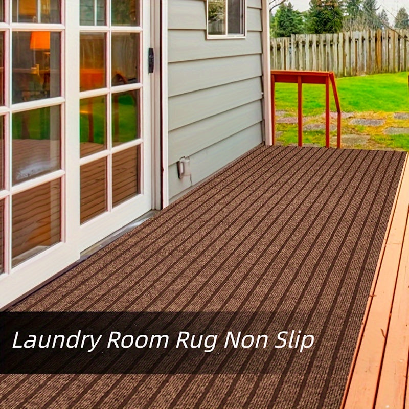 1pc (1800G/Square Meter) Runner Carpet with Rubber Backing, Non-Slip Laundry Room Carpet, Washable Indoor And Outdoor Carpet, Area Rug Mat for Entryways, Balcony