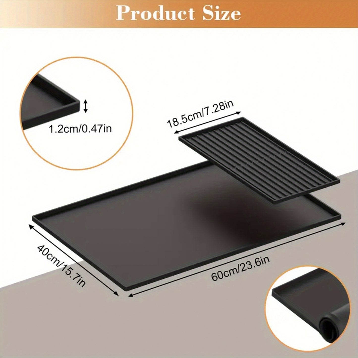 High-Quality Silicone Coffee Mat with Side Pad 2-In-1, a Protective Mat for Kitchen Countertops That Is Heat-Resistant, Durable, And Easy to Clean. It Serves As a Drying Mat for Kitchen Utensils, Suitable for Placement Under Espresso Machines