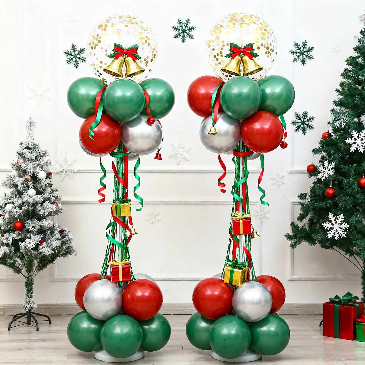 Balloon Column Stand Kit Set of 2, 7Ft Height Adjustable Balloon Arch Kit, Metal Telescopic Pillar Balloon Stand, Birthday Party, Graduation, Wedding Christmas Decorations