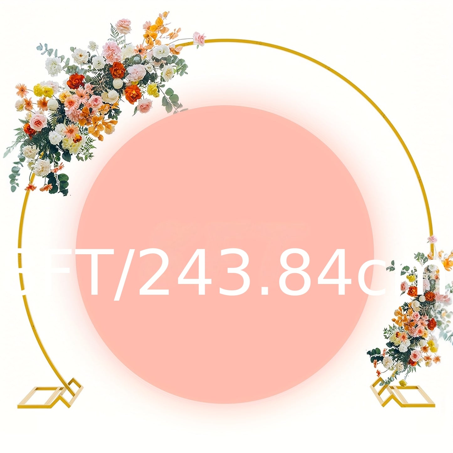 1/2 Pcs Premium Metal Round Wedding Arch Circle Backdrop Stand, Reusable Metal Circular Balloon Arch Kit - Photography Backdrop for Ceremony, Birthday Party, Shower, Wedding Anniversary, Graduation Decoration, Does Not Include Balloons
