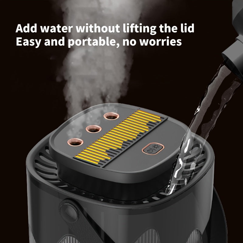 Large Capacity Desktop Humidifier with Night Light – 101oz 3-Nozzle USB Rechargeable Cool Mist Humidifier for Bedroom, Office, Dorm & Home, Quiet Air Humidifier with LED Night Light, Holiday Gift