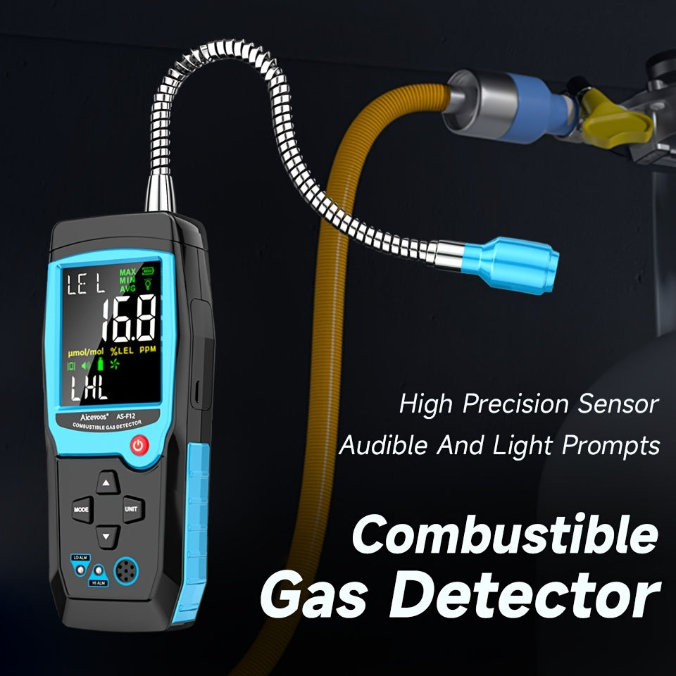 Aicevoos Digital Combustible Gas Leak Detector - Flammable Gas Methane Natural Gas Tester with Sound & Light Alarm for Leak Location - For Home & Industrial Use - Ideal Gift for Safety Conscious Individuals