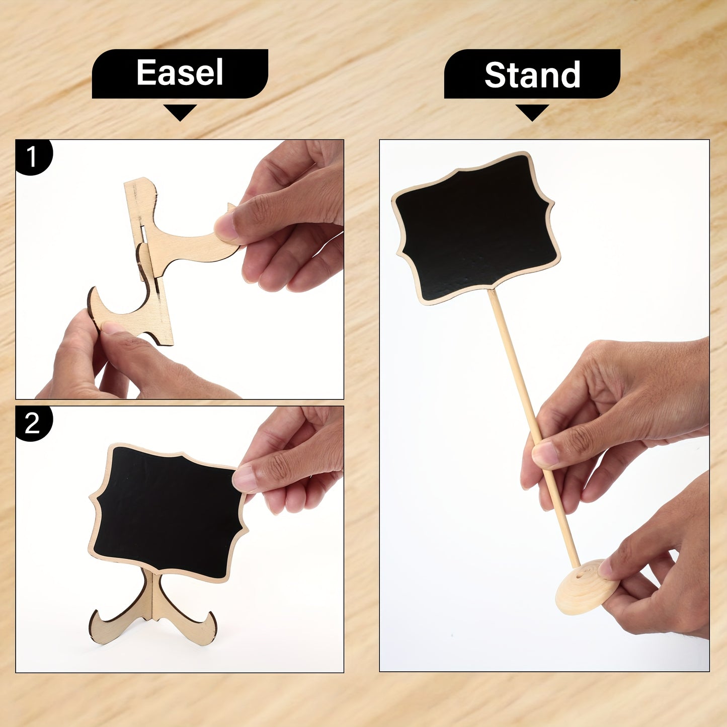 20PCS Elegant Mini Chalkboard Signs with Easel Stand - Perfect for Weddings, Parties, and Events - Includes Table Numbers, Food Signs, and Message Board