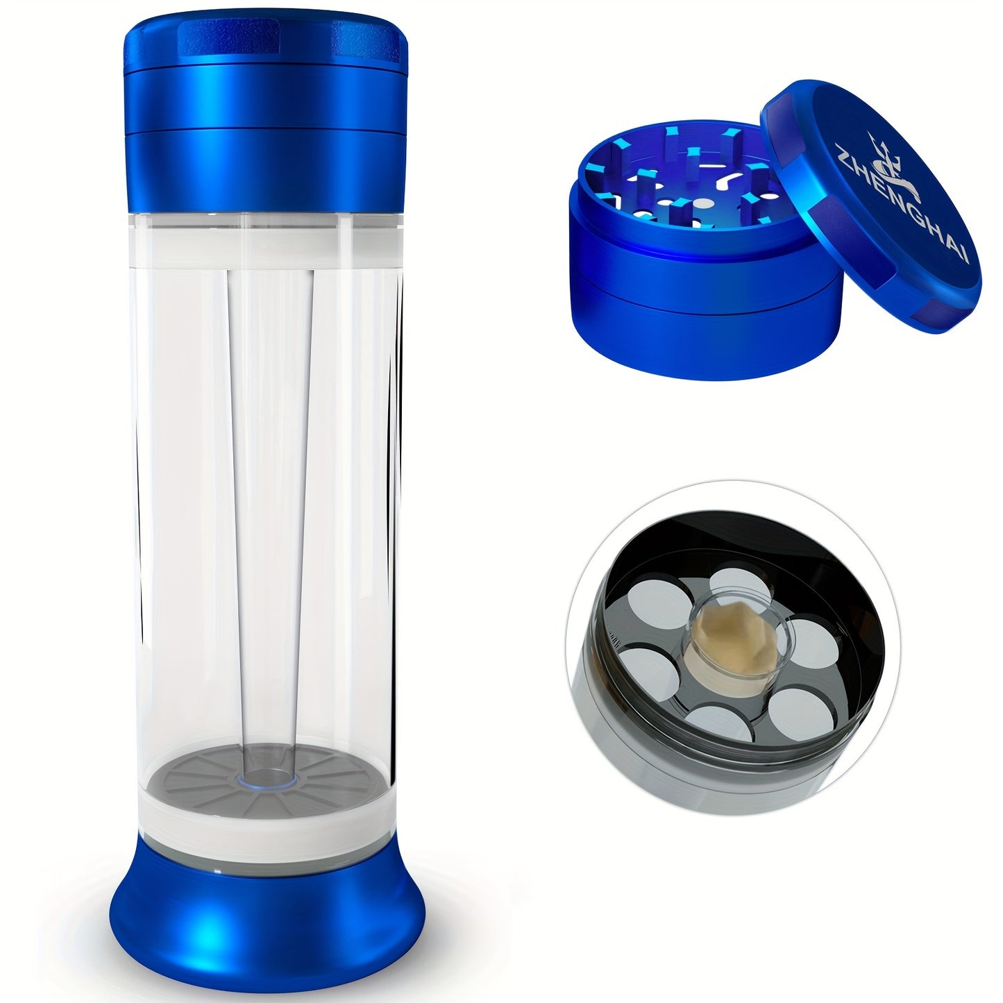 3-In-1 Zinc Alloy Spice Grinder, Pre-Rolled Cone Loader Machines. 6-Hole Storage Cone Loader Rolling Machine. Grinding, Filling, Storage All-In-One with Cleaning Brush