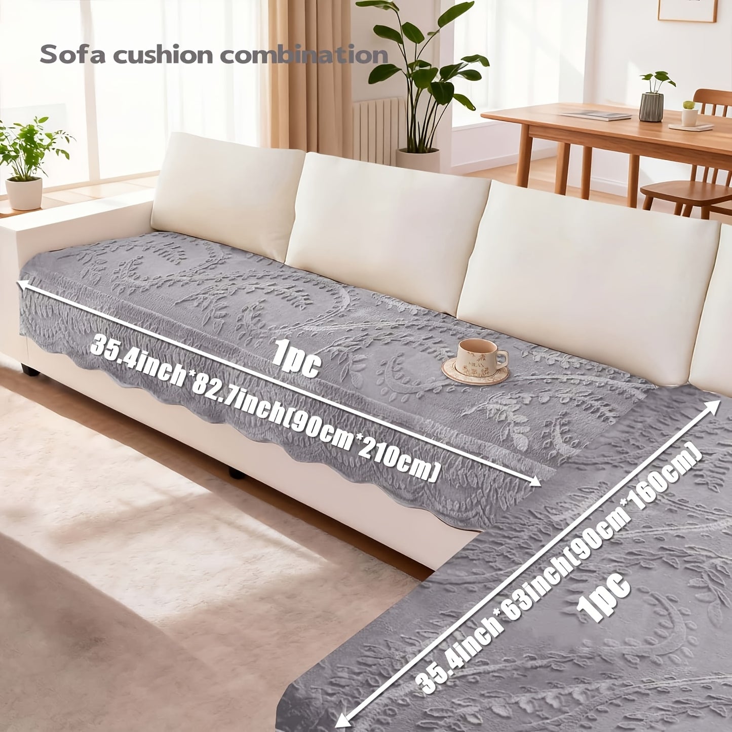 Thickened Quilted Machine Washable Sofa Cushion, Faux Rabbit Fur Comfort Warm Non-slip Plush Sofa Cover, Breathable And Comfortable Pet-friendly For Bedroom, Office, Living Room, Easter Home Decoration