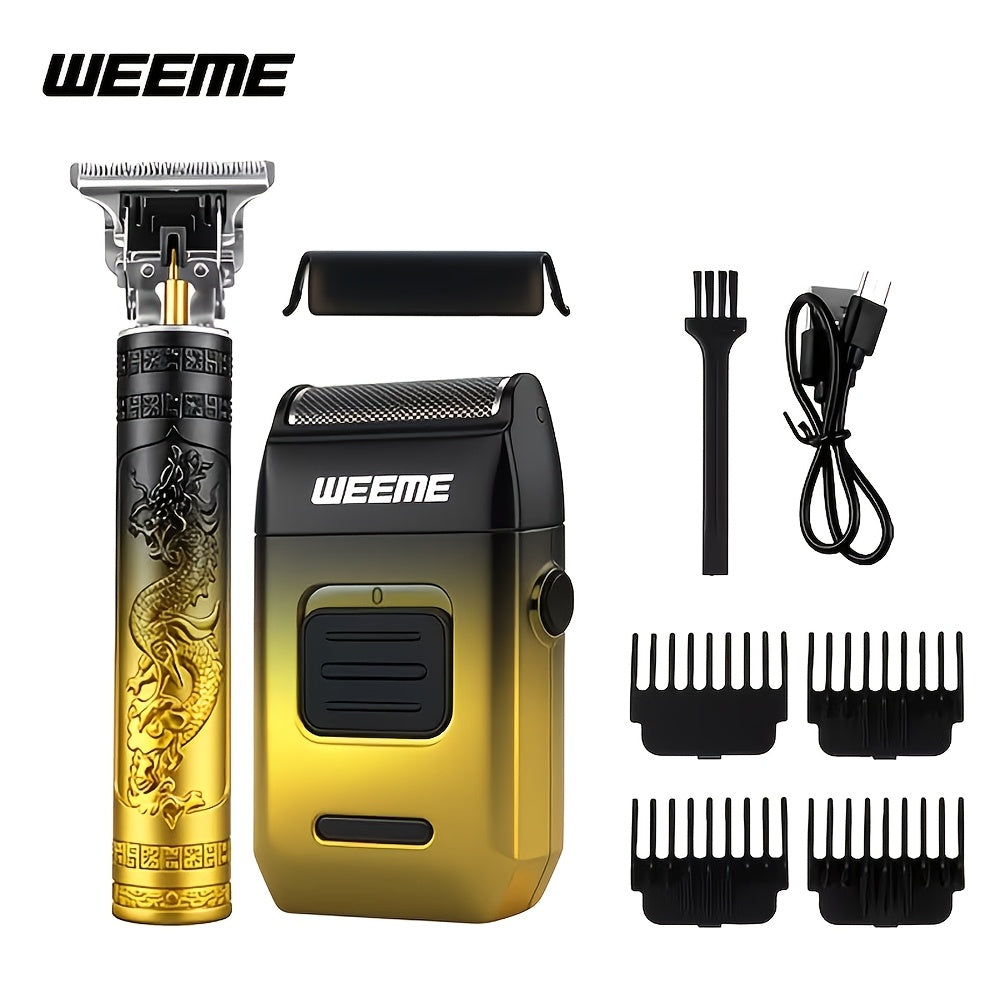 WEEME Enjoy The Game! • Passionate Ball Game • 2/4pcs Hair Clipper Set • Men's Electric Shaver • Nose Hair Trimmer • Razor • DIY Haircut Kit with Barber Accessories • Rechargeable Grooming Set • Gift for Husband Or Dad