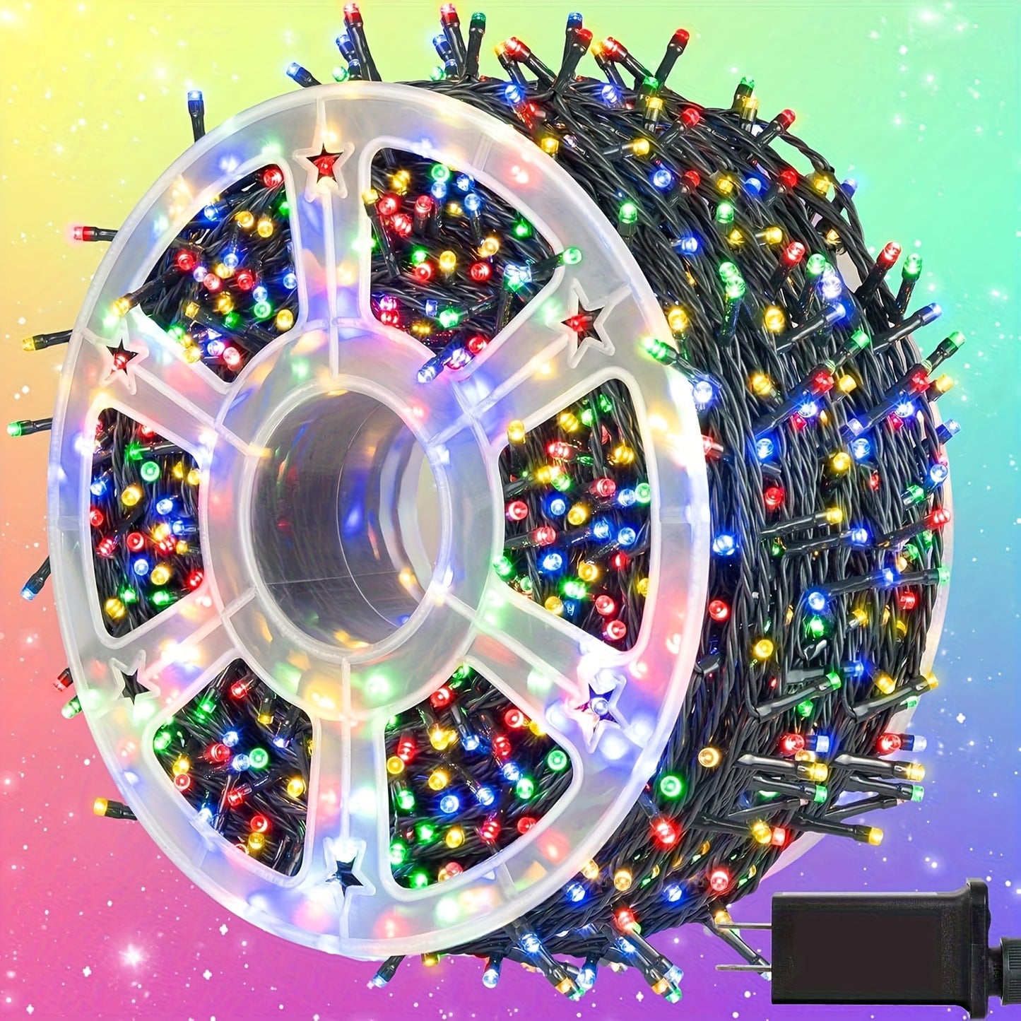 500 LED Christmas Lights, 170 Feet, 8 Lighting Modes with Memory Plug, Transparent Wire Lights, Suitable for Outdoor Birthday Christmas Party Balcony Decoration (Cool White Light/Warm White Light), Outdoor Lights