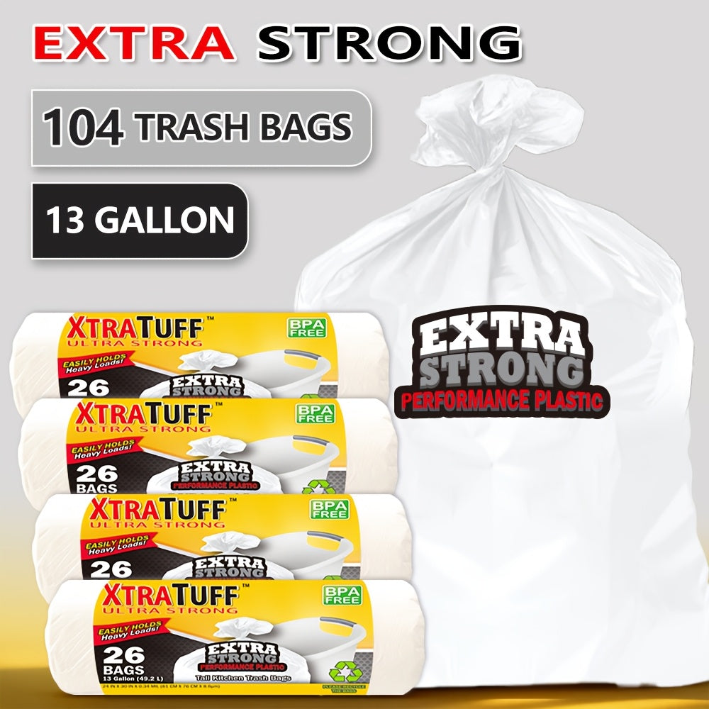 44/85/104/130/170/180/360 Bags 13 Gallon Boxed Expandable Heavy-Duty Plastic Multipurpose Disposable Garbage Bags-Super Strong, Leak-Resistant, And Odor-Proof for Bedroom, Kitchen, Living Room, Outdoor, Toilet Use Trash Bag - Convenient Sanitary