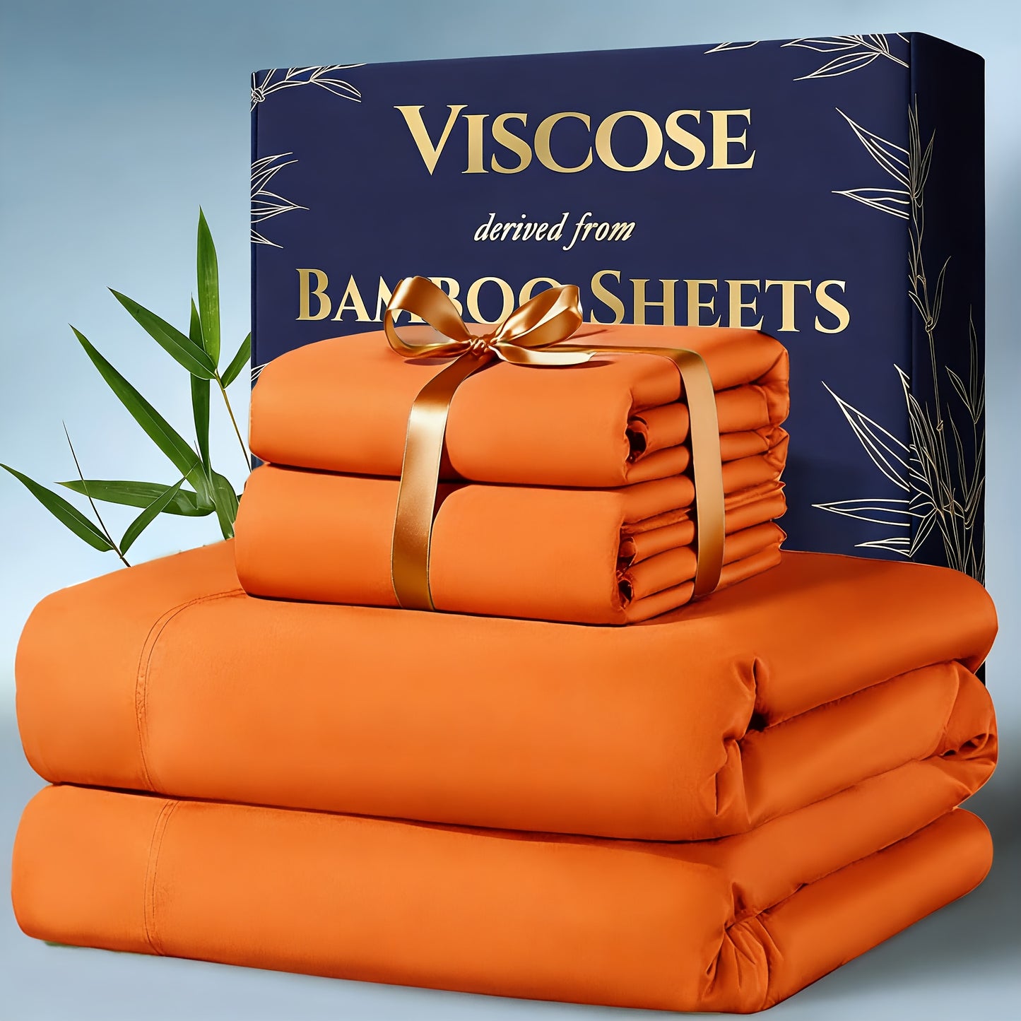 4pcs Bamboo Cooling Bedding - Extra Deep Pocket Breathable And Cooling - Suitable for Hot Sleepers And Sweats, Children Pillowcases, Flat Sheet And Fitted Sheet - A Perfect Gift for Family, Queen And King Sizes, Next Day Delivery