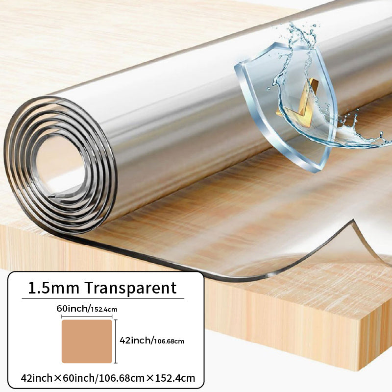 1pc 1.5mm Thick Rectangular Tablecloth, Transparent PVC Table Cover, Heat-resistant High-quality Scratch-resistant Table Cover, Hotel Restaurant and Coffee Table, Home Dining Device, Heat-resistant Cover, Protective Table Mat, High Quality Tablecloth