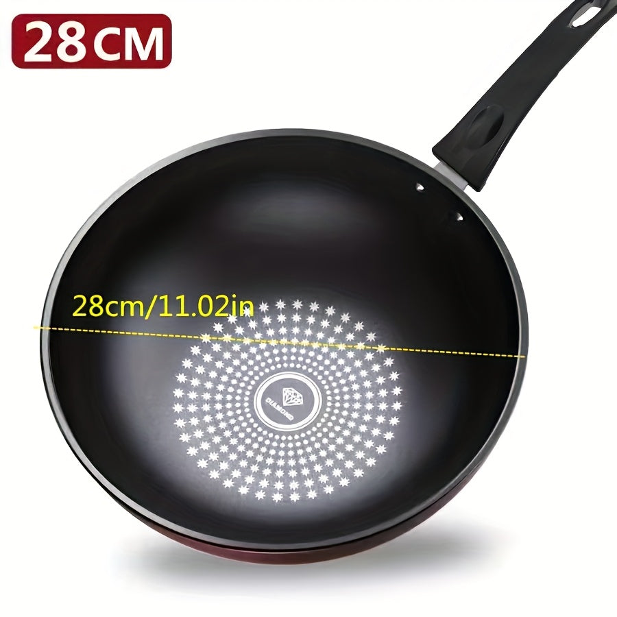 German Diamond Non-Stick Stir-Fry Pan Household Rice Stone Non-Stick Pan Bottom Smokeless Stir-Fry Pan Induction Cooker Gas Stove Pot Multi-Purpose Stir-Fry Pan Non-Stick Pan Household Stir-Fry Pan Flat Bottom Pot Induction Cooker Gas Stove Universa