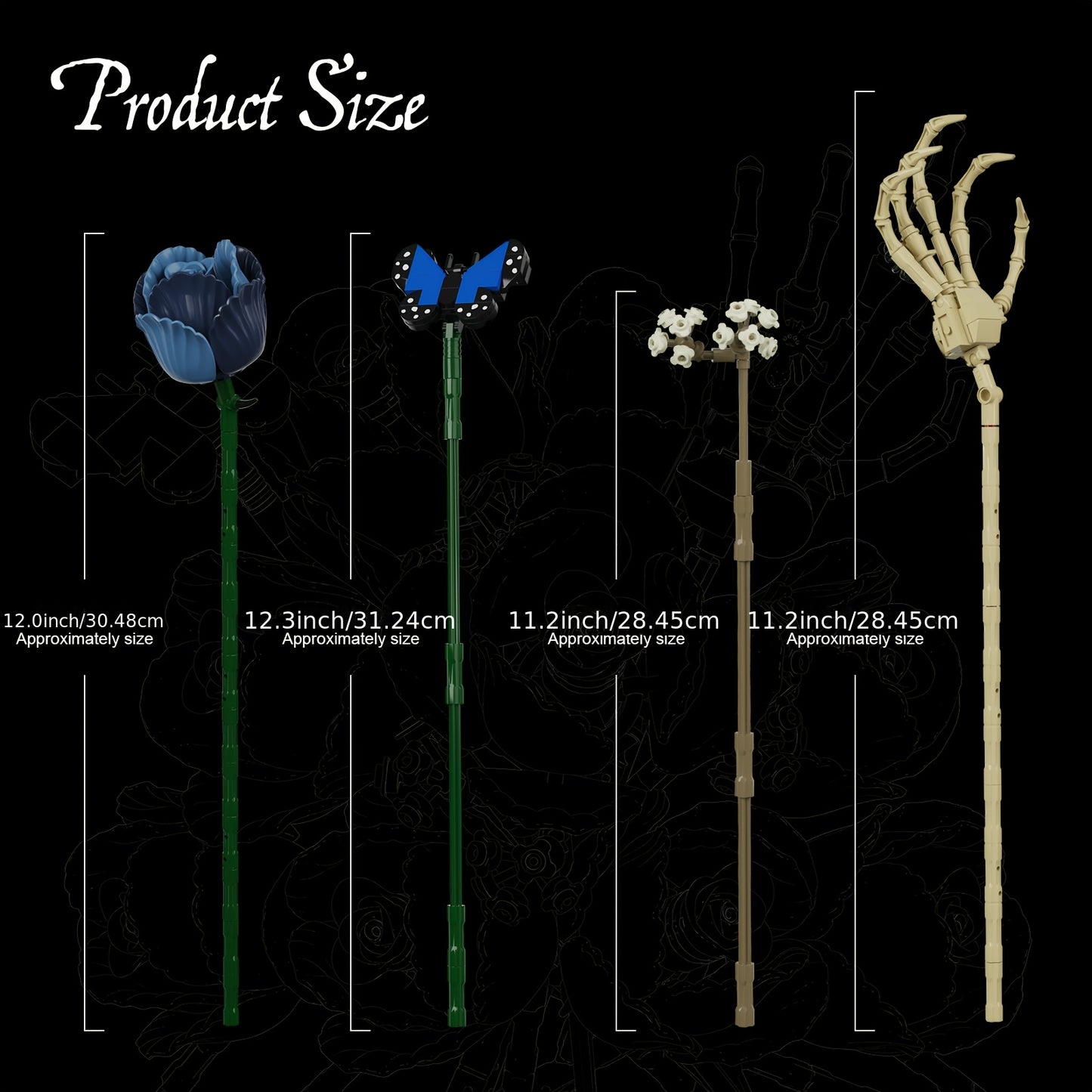 Valentine's Day Zombie Series Bouquet Gift Set Romantic Festive Atmosphere - Warm Decorative Home Accents for Adult Women And Teenagers - Mother's Day, Easter And Valentine's Day Gifts - Gothic Home Decor with Dark Aesthetic Skeleton Floral Motifs