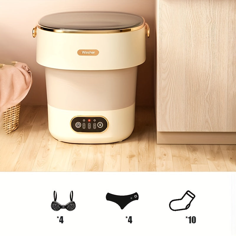 3.43/3.96US Gallon Large Capacity Washing Machine, Foldable Small Portable Washing Machine Suitable for Underwear, Socks, Small Clothes