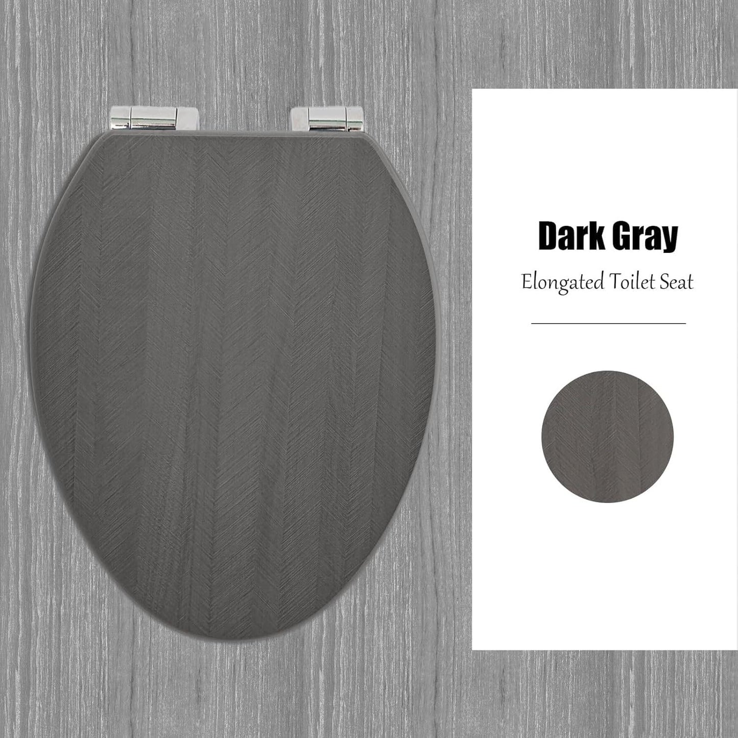 Elongated and Round Toilet Seats Slow Close Toilet Seat with Alloy Hinges Set Easy to Clean and Install Toilet Seat
