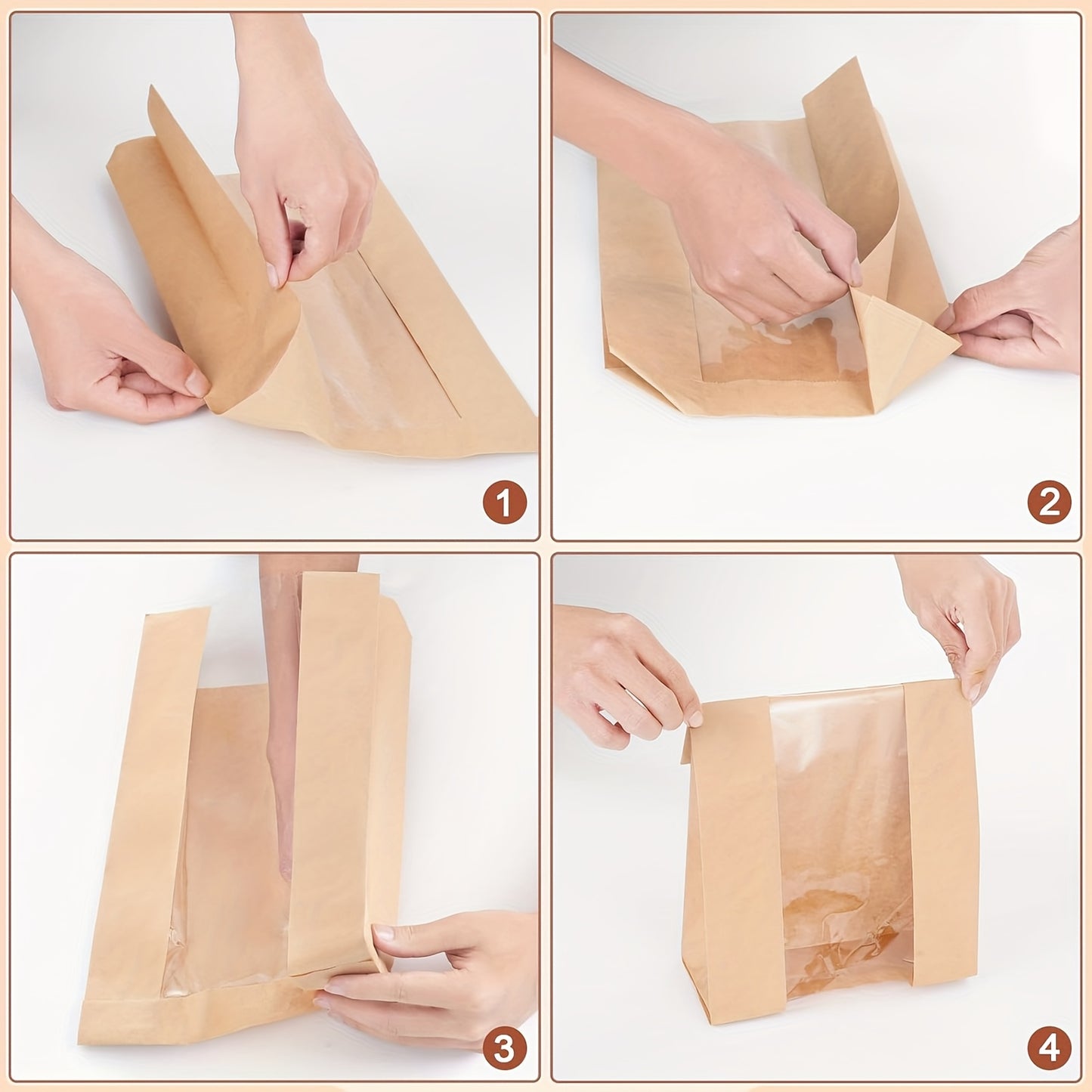 100pcs Bread Bags for Homemade Bread, Sourdough Paper Bread Bags with Window, 50% Thicker 13.7x8.2x3.7in A Large Bakery Bags Used for Storage Bread Cookies & Snacks, 100pcs Cute Sealing Stickers