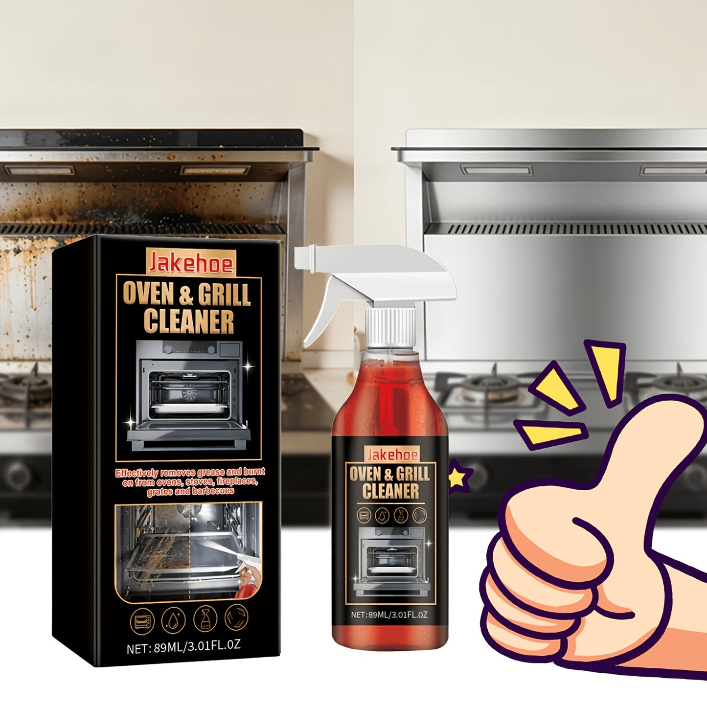 Stove & Oven Foam Cleaner - Specialized Cleaner For Ovens And Grills. Features Powerful Cleaning Action That Effortlessly Removes Stubborn, Long-standing Stains. Formulated With Gentle Ingredients, It Is Suitable For Use On Stoves, Ovens