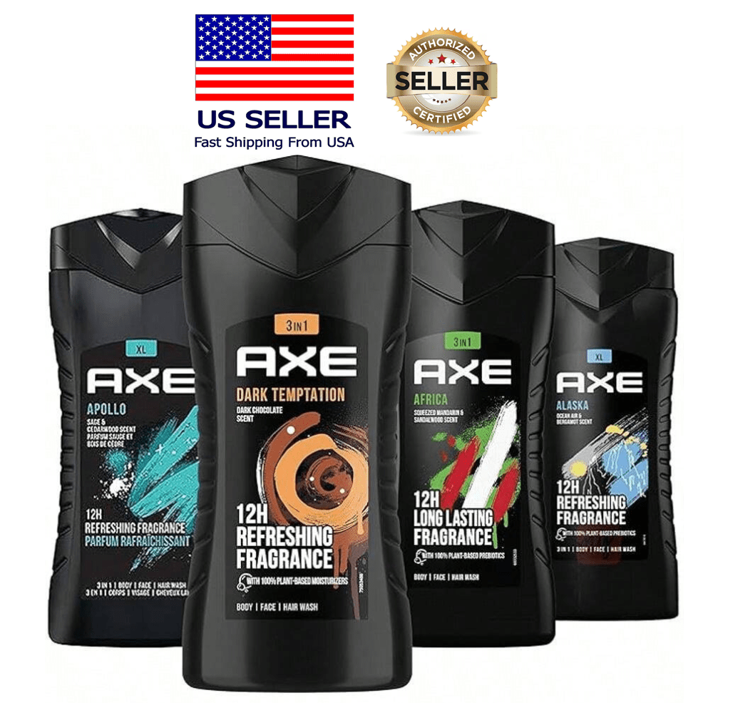 AXE Body Wash for Men 4-Pack Mix Variants Set | Long Lasting Freshness Sage Scent 250ml Each Shower Gel Bundle