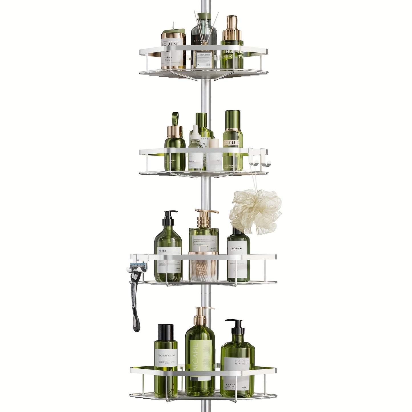 Corner Shower Caddy Tension Pole, Shower Caddies