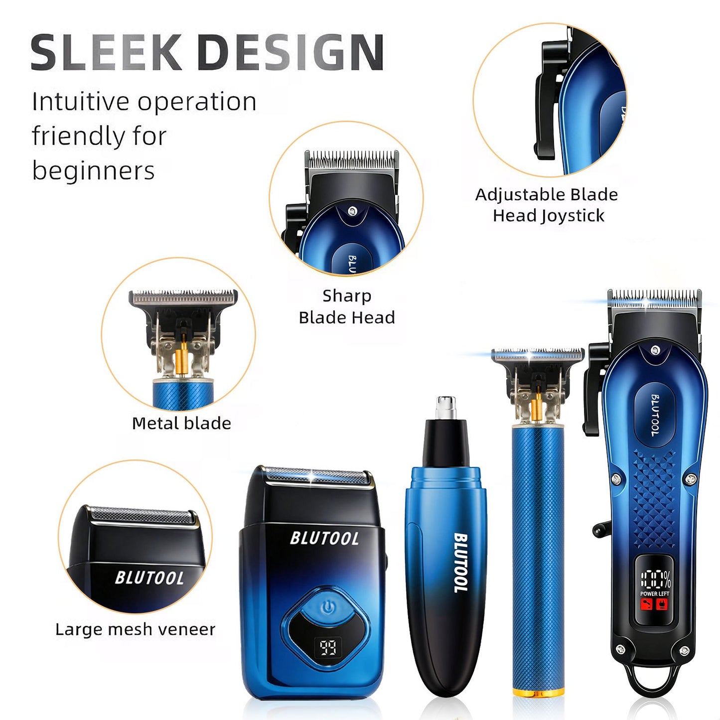 2pcs/4pcs Men'S Electric Hairdresser Set-Electric Hair Clipper, Electric Shaver, Electric Nose Hair Trimmer, Fine Trimmer. Haircut, Shave, Sculpt. Household Car Travel Carry Use Perfect Gift For Dad, Husband, Boyfriend (Father'S Day/Easter)