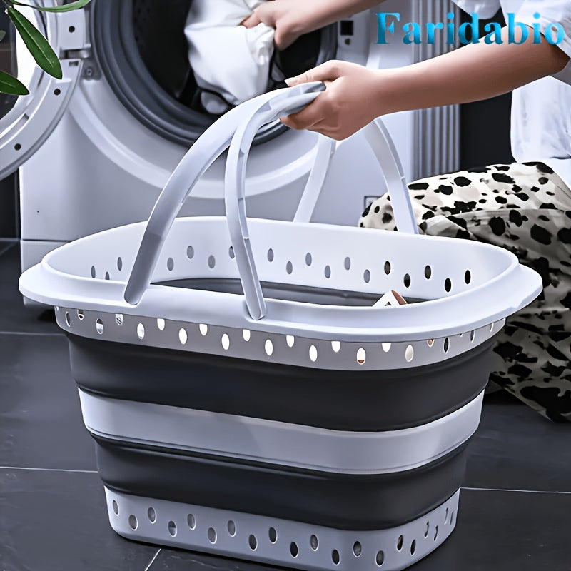 Collapsible 15.85gal Laundry Basket with Handles, Foldable Plastic Laundry Hamper, Space-Saving Washing Basket for Clothes, Towels, Toys - Portable Dirty Clothes Basket for Bathroom, Bedroom, Laundry Room, Laundry Baskets