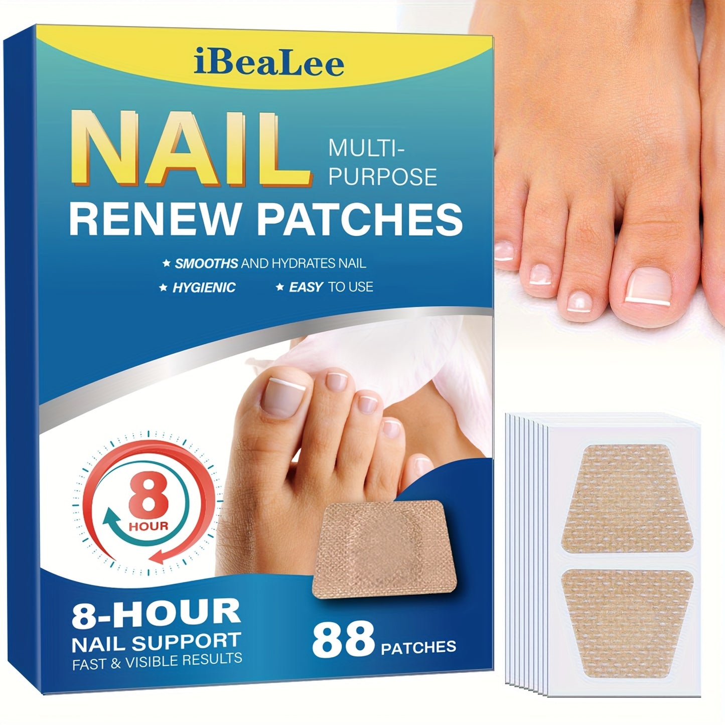 Nail Repair Patches 88Pcs – Protective Nail Strengthening Stickers for Fragile, Thin, Cracked Toenails & Fingernails | Works for Men & Women, Easy Peel-and-Stick Nail Care Treatment