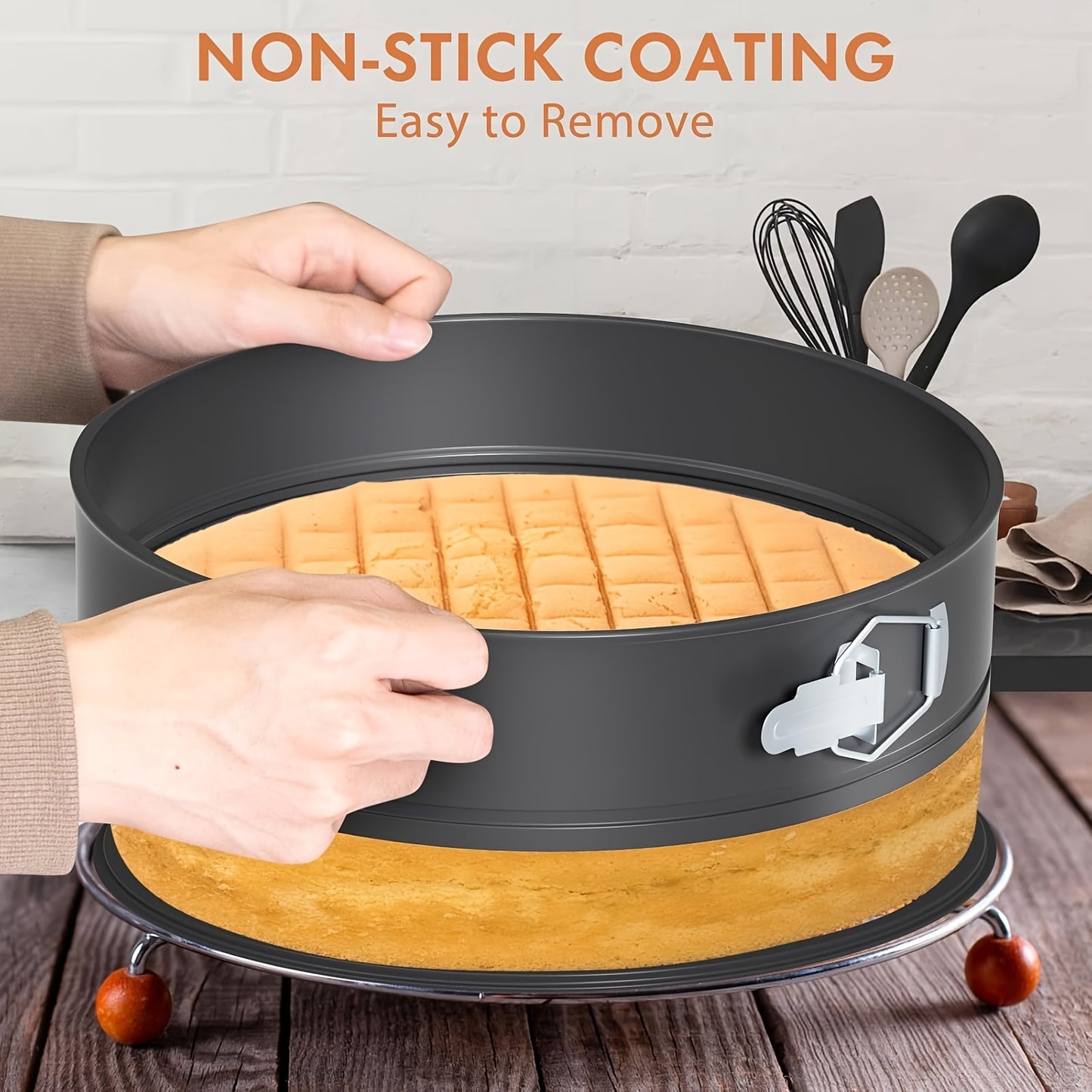 6pcs Springform Cake Pan Set (7, 8, 9, 10, 11Inch) Heart Round Square Leakproof Nonstick Cheesecake Pans with Removable Bottom Carbon Steel Bakeware- for Baking Mousse Honeycomb Cakes - Suitable for Baking Enthusiasts - Perfect Gift for Bakers