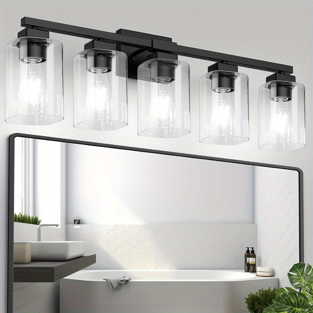 Modern Black Vanity Lights for Bathrooms, Featuring Three-Light Fixtures, Ideal for Over Mirrors, And Suitable for Living Rooms, Bedrooms, And Hallways