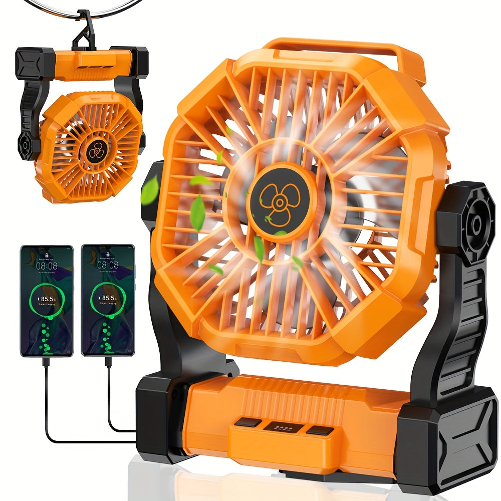 Rechargeable+Lighting+Fan 3-in-1 Electric Camping Fan with LED Lantern Portable Tent Fan, Car RV Fan with Hook with Timed Rotation Function for Barbecue Or Travel Operation Fan