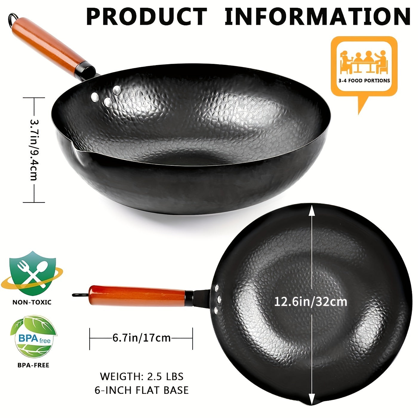 7/20pcs Covered Wok - Non Stick Cast Iron Cookware Frying Pan 12.6 Inches | Suitable for All Stoves, Comes with Kitchenware Accessories, Kitchen Utensils, Kitchen Tools, Kitchen Accessories, Camping Kitchen Supplies
