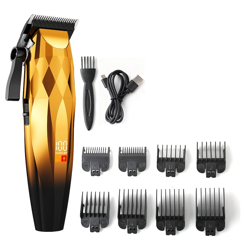 Men'S Hair Clipper, Professional Electric Trimmer For Men With Smart Display, Cordless USB Rechargeable, Large Battery & Long Runtime, Portable, Strong Power Sharp Blades, Safe & Easy Operation, Ideal For Home Use, Travel, School, Business Trip