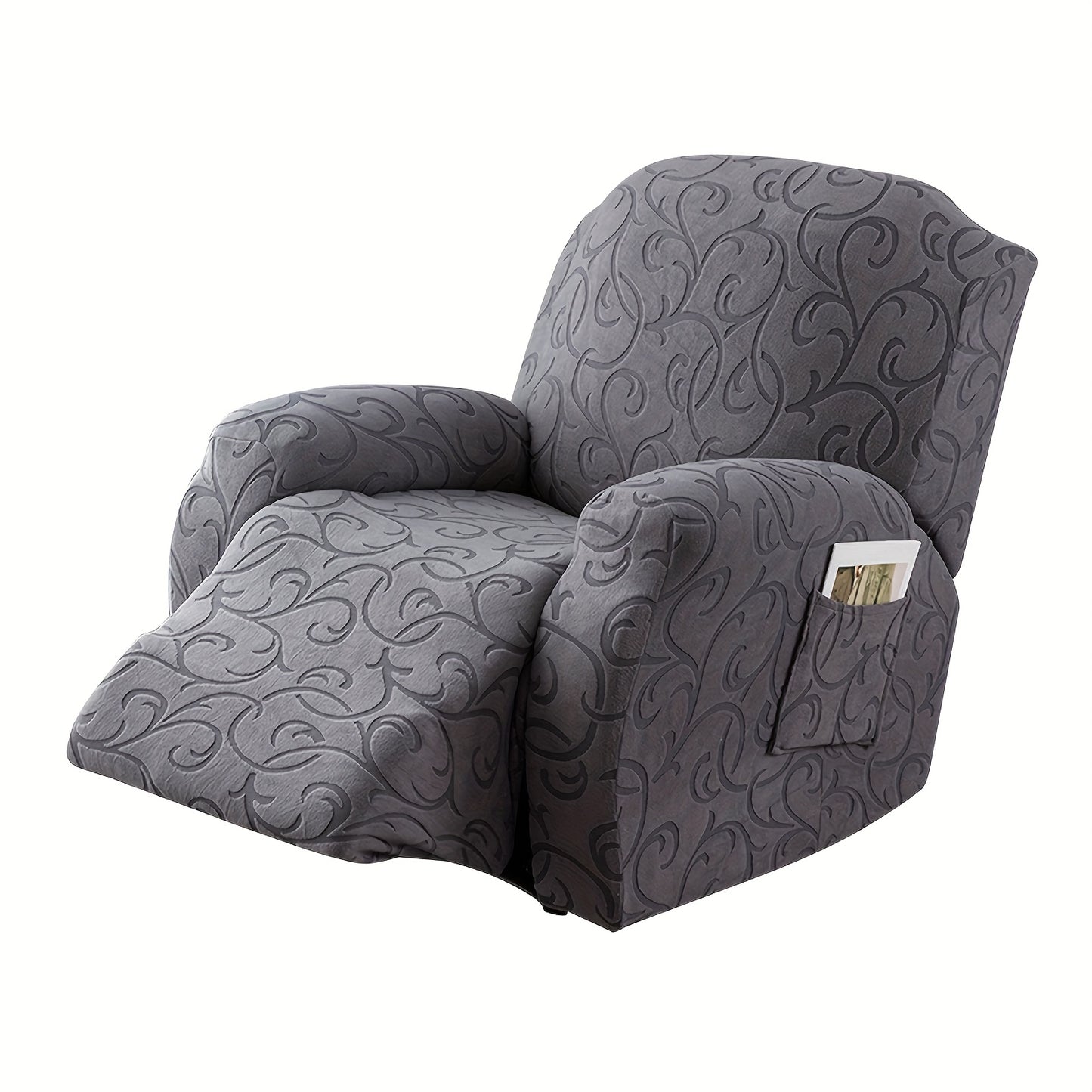 Recliner Chair Cover - High Elasticity Soft Fabric with Swirl Pattern, Dust & Scratch Resistant, Washable & Easy to Care for, Fits Single Seater Sofas, Massage Chairs, Living Room Furniture Protection, Recliner Chair Cover, Pet Protection