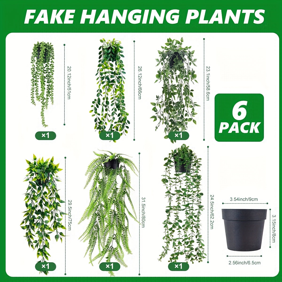 6pcs, Artificial Plant Mandala Eucalyptus Green Vine, Artificial Hanging Ivy Decorative Potted Plant, Used for Bathroom Balcony Living Room Bookshelf Bedroom Study Indoor Decoration, Home Aesthetic Decoration, Suitable for Friends Housewarming Gifts, Suit