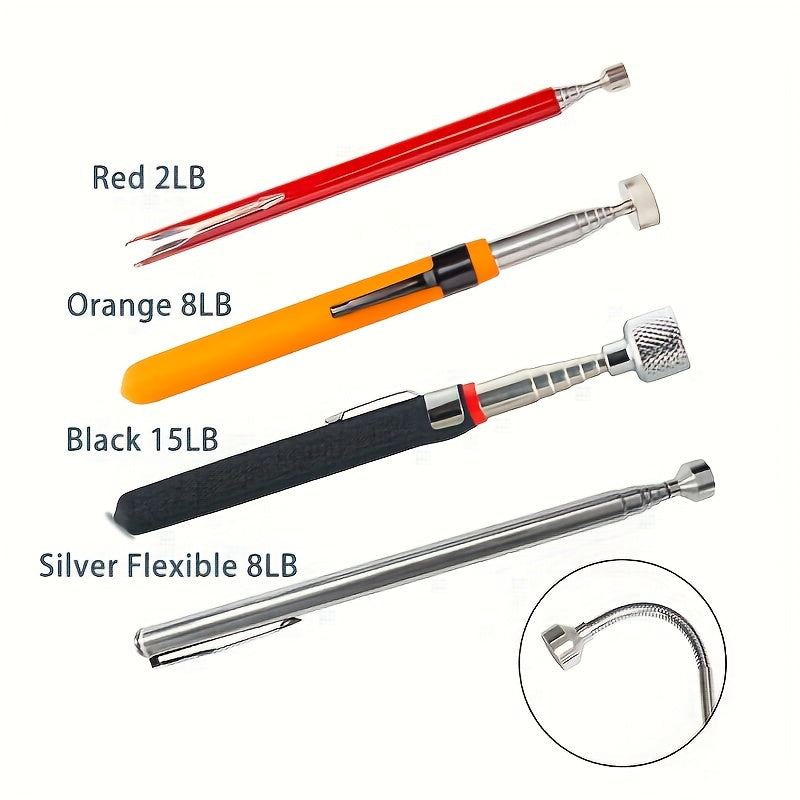 4pcs Magnet Pickup Tool - Extendable Telescopic Design With Versatile Magnetic Strength For Conveniently Picking Up Small Pieces - Ideal For Everyday Use