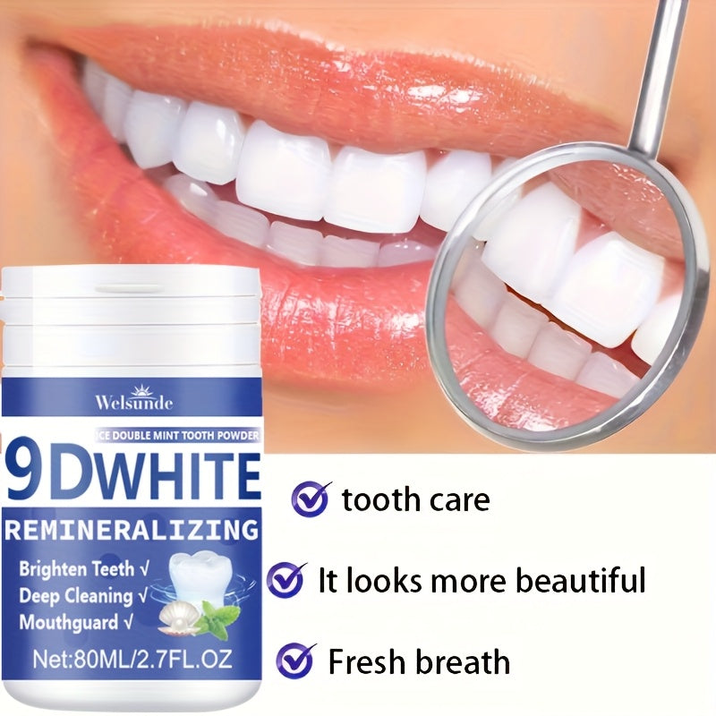 3pcs 9D White Tooth Powder, Fresh Mint Flavor, Shine And Deep Cleaning Tooth Powder, Fresh Breath, Travel-Friendly, This Daily-Use Dentifrice Enhances Oral Hygiene, Perfect Gift for Women And Men, Dental Powder