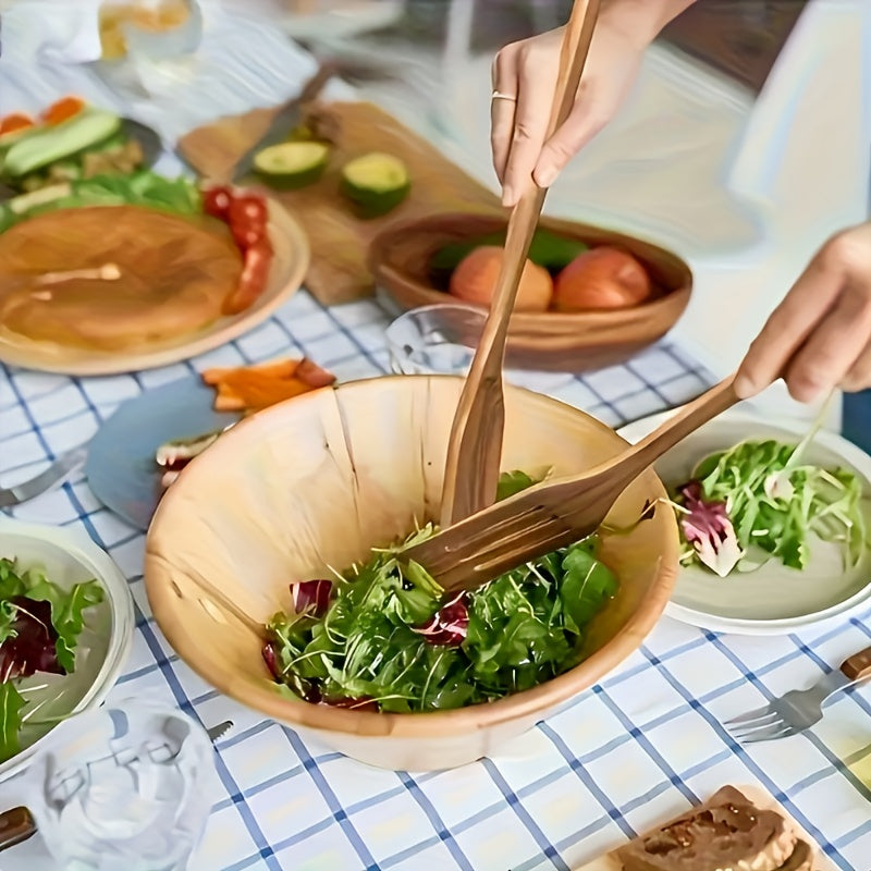 10pcs Premium Wooden Kitchen Utensil Set - Non-Stick Cookware Set, Ergonomic Handle, Natural Wooden Spoon, Spoon, Spoon And Nonstick Spoon, Heat-resistant, Easy to Clean, Kitchen Essentials