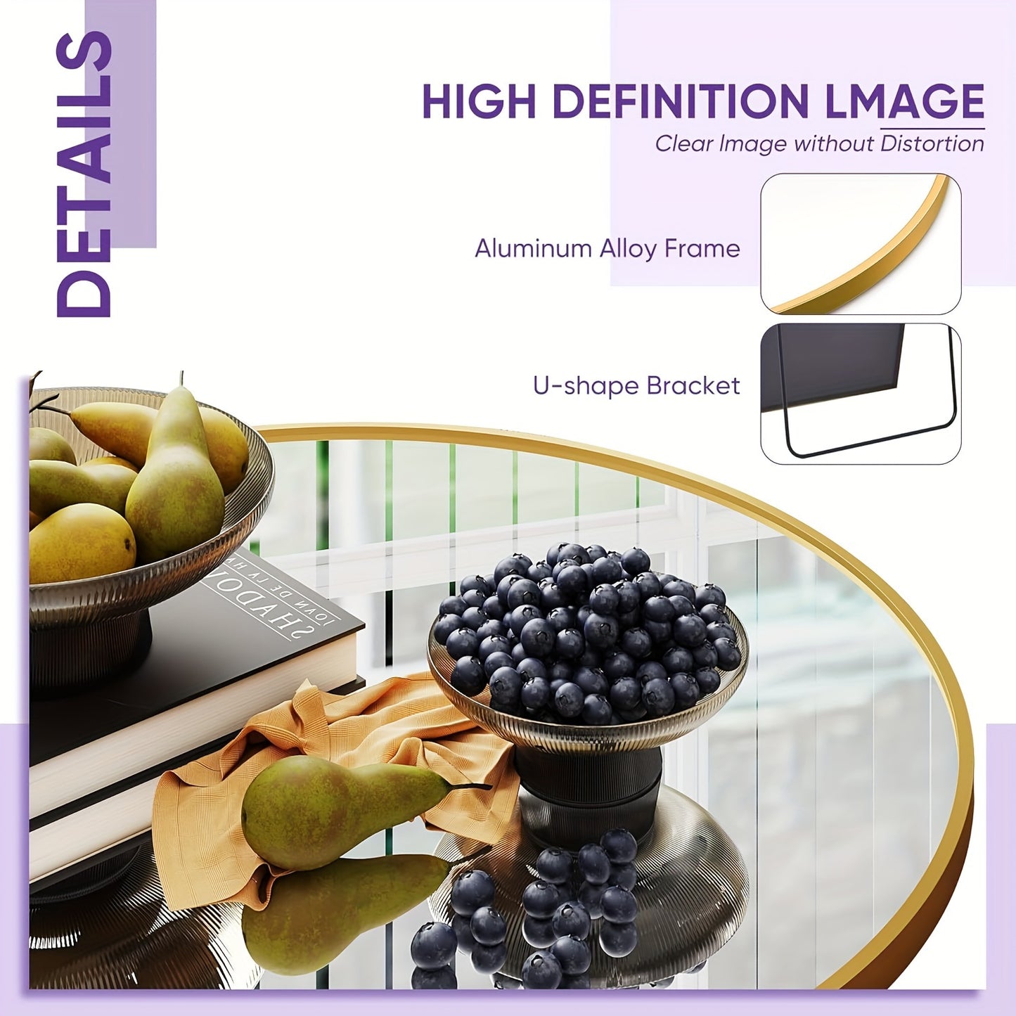 Full Length Mirror Arched Floor Mirror with Stand - Freestanding & Wall Mount Full Body Mirror for Bedroom, Living Room & Cloakroom, Available in 59"x18", 64"x21", 68"x26", Elegant Home Decor