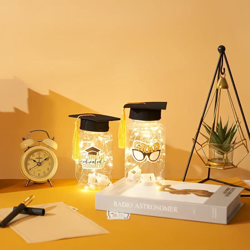 8pcs Lighted Graduation Jars, 2026 Graduation Gifts With Graduation Jars, Graduation Stickers, Graduation Party Decorations, Suitable For Graduation Gifts