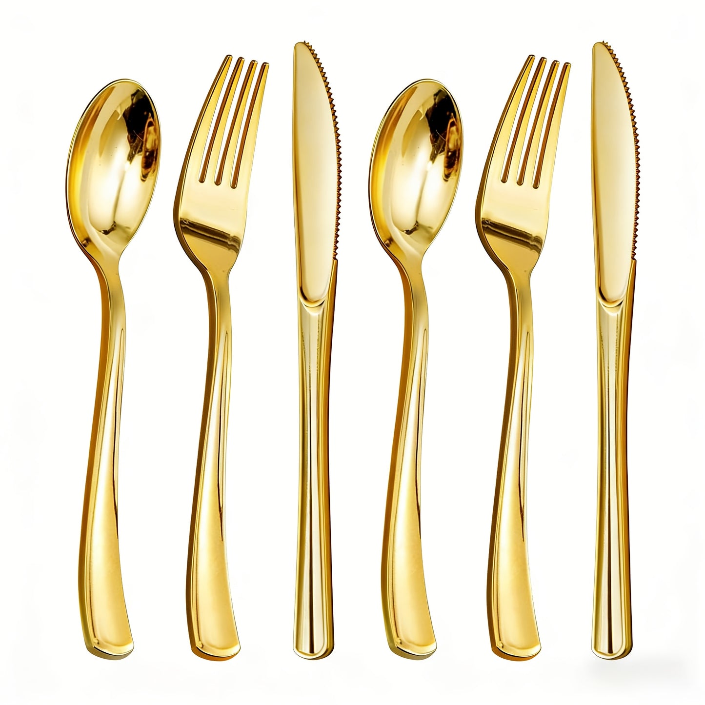 60pcs Golden Disposable Plastic Cutlery Set Party Supplies, Including 20 Forks, 20 Spoons And 20 Knives, Suitable for Home, Bar And Restaurant, Wedding, Birthday, New Year And Other Holiday Parties